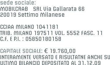 sede sociale: MOBILCRAB&nbsp;&nbsp; SRL